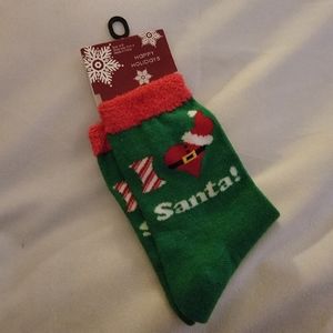 Greenbrier International I ❤️ Santa Socks NWT